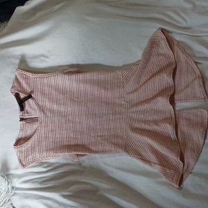BCBGMAXAZRIA blush pink peplum top xxs